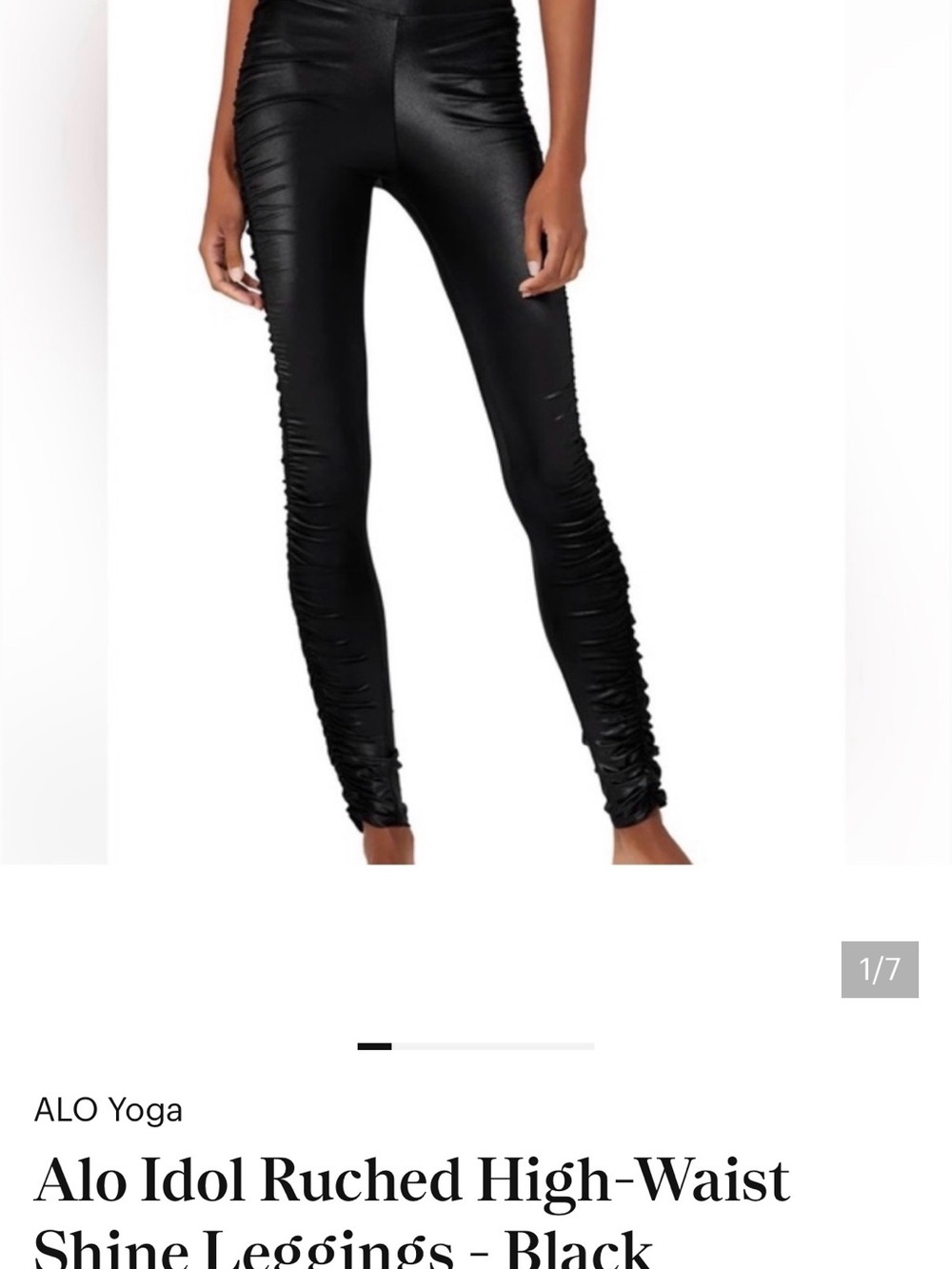 ALO Yoga Ruched High-Waist Shine Leggings - Black size small….NEW!!!